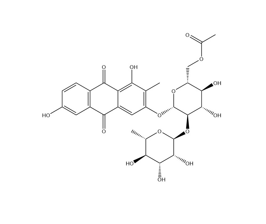 1,3,6-三羥基-2-甲基蒽醌-3-O-α-鼠李糖-（1→2）-β-D-（6’-O-乙?；?葡萄糖苷|87686-8